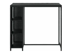 Móvel De Bar| Móvel de bar com prateleiras 120x60x110 cm vime PE PT439407 Preto