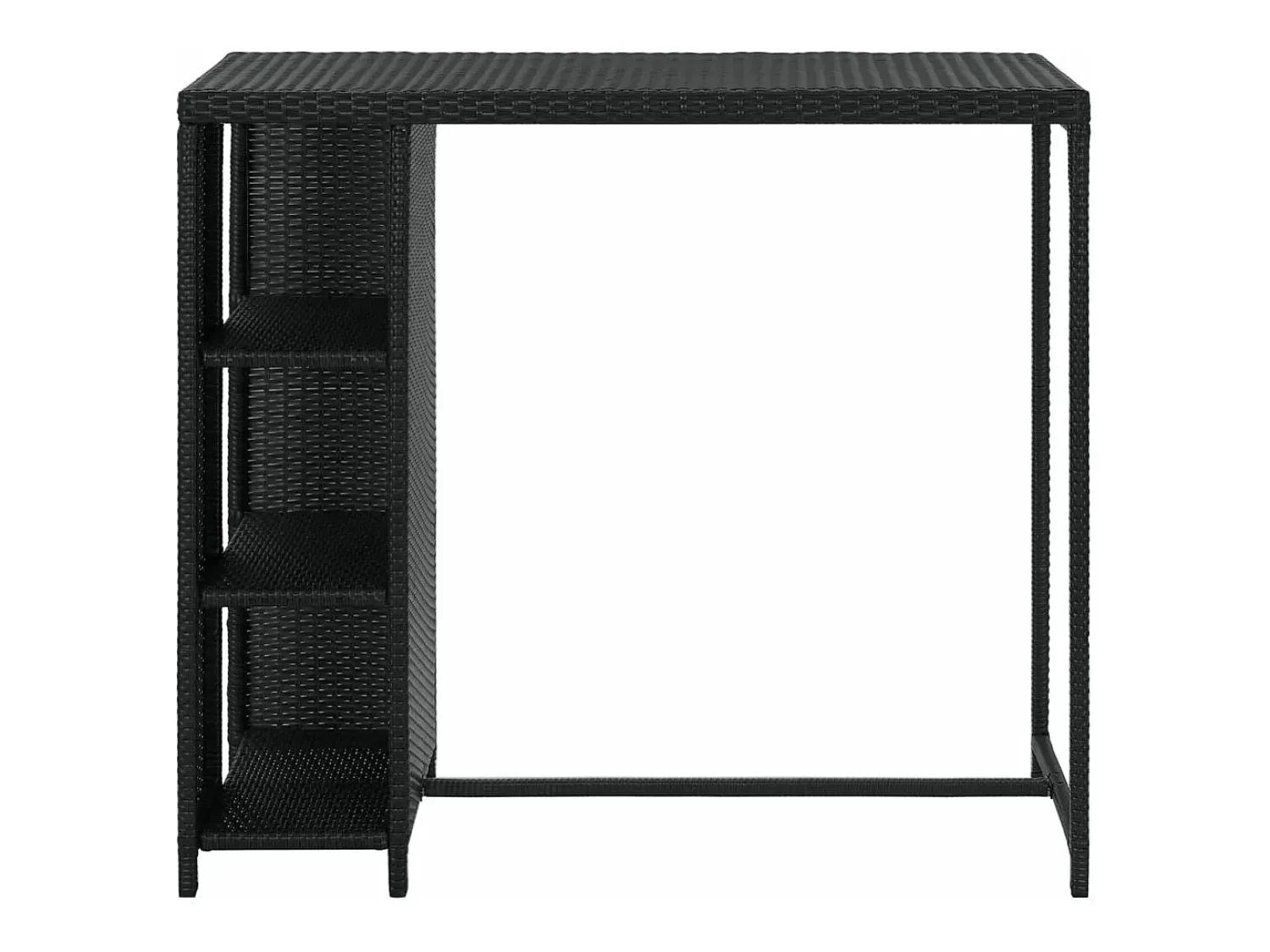 Móvel De Bar| Móvel de bar com prateleiras 120x60x110 cm vime PE PT439407 Preto