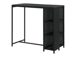 Móvel De Bar| Móvel de bar com prateleiras 120x60x110 cm vime PE PT439407 Preto