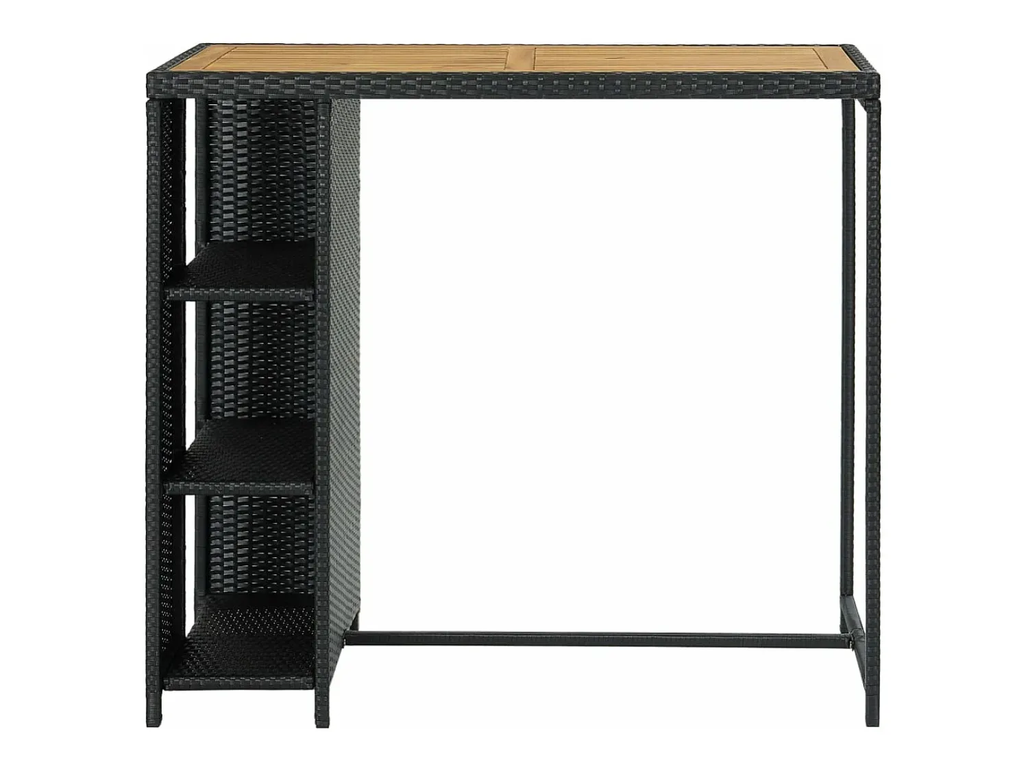 Online Móvel de bar com prateleiras 120x60x110 cm vime PE PT810012 Preto