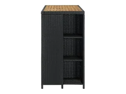 Online Móvel de bar com prateleiras 120x60x110 cm vime PE PT810012 Preto
