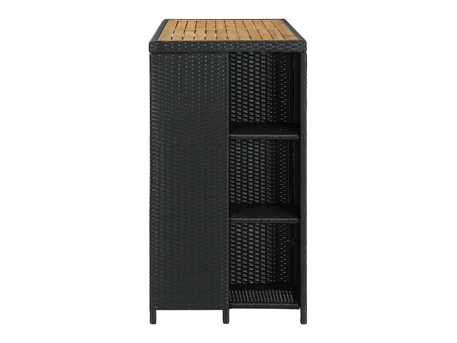 Online Móvel de bar com prateleiras 120x60x110 cm vime PE PT810012 Preto