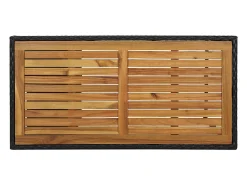 Online Móvel de bar com prateleiras 120x60x110 cm vime PE PT810012 Preto