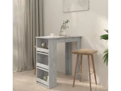 Sale Móvel de bar com prateleira 102x50x103,5 cm cinza cimento PT794328 Cinzento