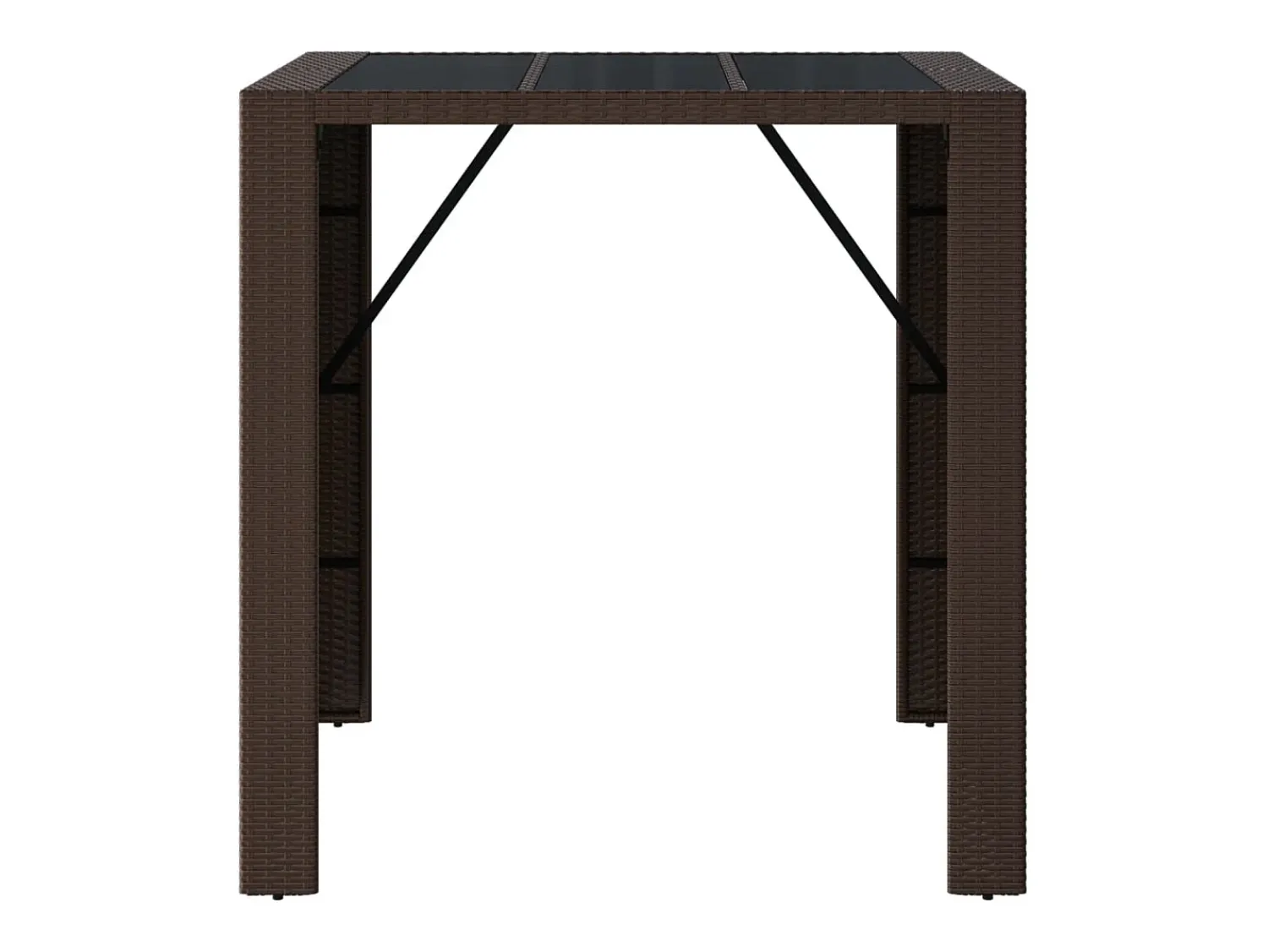 Móvel de bar com tampo de vidro 105x80x110 cm vime PE PT442070^ Móvel De Bar