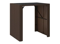 Móvel de bar com tampo de vidro 105x80x110 cm vime PE PT442070^ Móvel De Bar