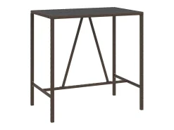 Outlet Móvel de bar com tampo de vidro 110x70x110 cm vime PE PT845799 Castanho