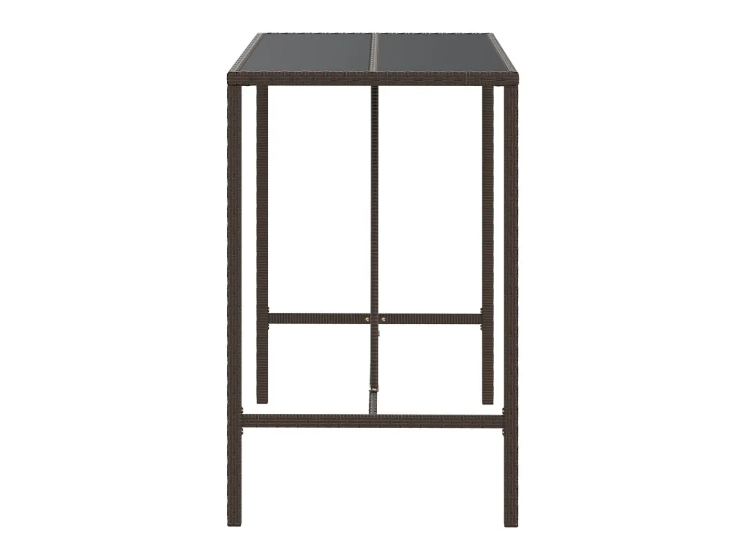 Outlet Móvel de bar com tampo de vidro 110x70x110 cm vime PE PT845799 Castanho