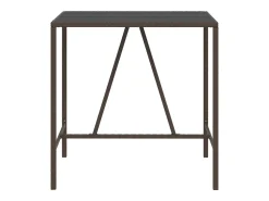 Outlet Móvel de bar com tampo de vidro 110x70x110 cm vime PE PT845799 Castanho