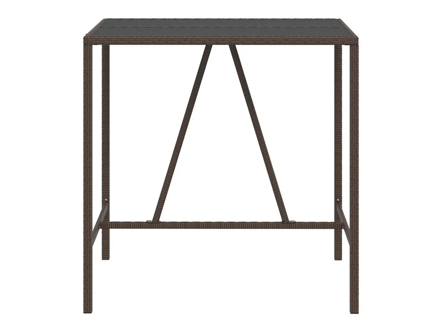 Outlet Móvel de bar com tampo de vidro 110x70x110 cm vime PE PT845799 Castanho