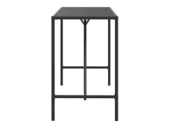 Clearance Móvel de bar com tampo de vidro 180x70x110 cm vime PE PT651435 Preto