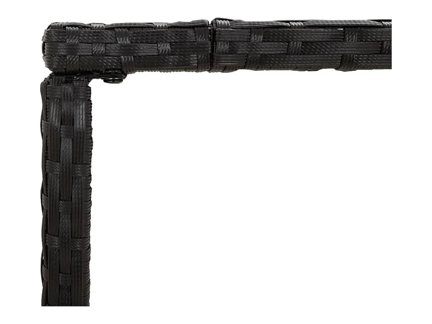 Clearance Móvel de bar com tampo de vidro 180x70x110 cm vime PE PT651435 Preto