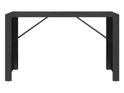 Outlet Móvel de bar com tampo de vidro 185x80x110 cm vime PE PT575082 Preto