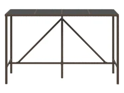 Móvel De Bar| Móvel de bar com tampo de vidro 180x70x110 cm vime PE PT429076 Castanho