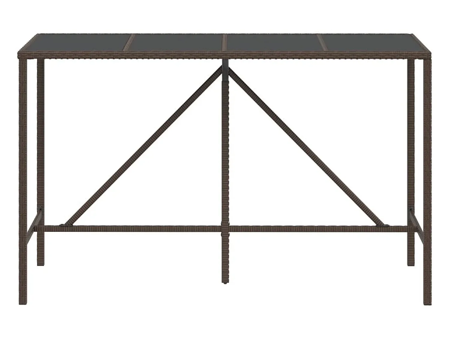 Móvel De Bar| Móvel de bar com tampo de vidro 180x70x110 cm vime PE PT429076 Castanho