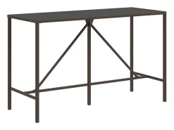 Móvel De Bar| Móvel de bar com tampo de vidro 180x70x110 cm vime PE PT429076 Castanho