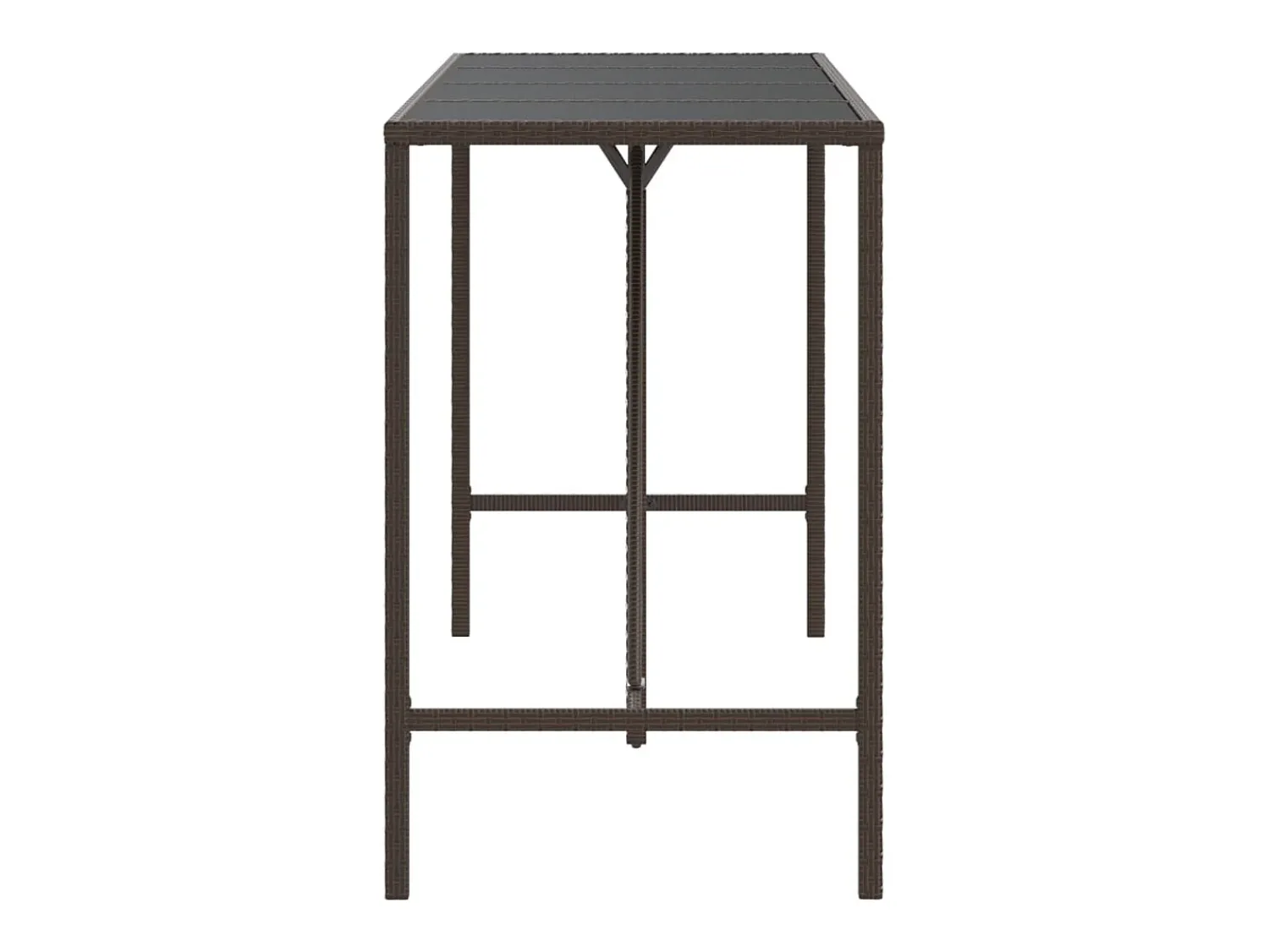 Móvel De Bar| Móvel de bar com tampo de vidro 180x70x110 cm vime PE PT429076 Castanho