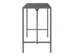 Móvel De Bar| Móvel de bar com tampo de vidro 180x70x110 cm vime PE PT327962 Cinzento