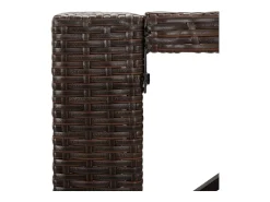 Móvel De Bar| Móvel de bar com tampo de vidro 185x80x110 cm vime PE PT706466 Castanho