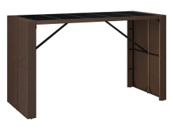 Móvel De Bar| Móvel de bar com tampo de vidro 185x80x110 cm vime PE PT706466 Castanho