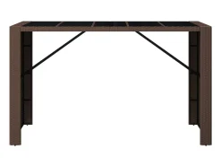 Móvel De Bar| Móvel de bar com tampo de vidro 185x80x110 cm vime PE PT706466 Castanho