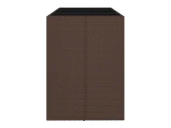 Móvel De Bar| Móvel de bar com tampo de vidro 185x80x110 cm vime PE PT706466 Castanho
