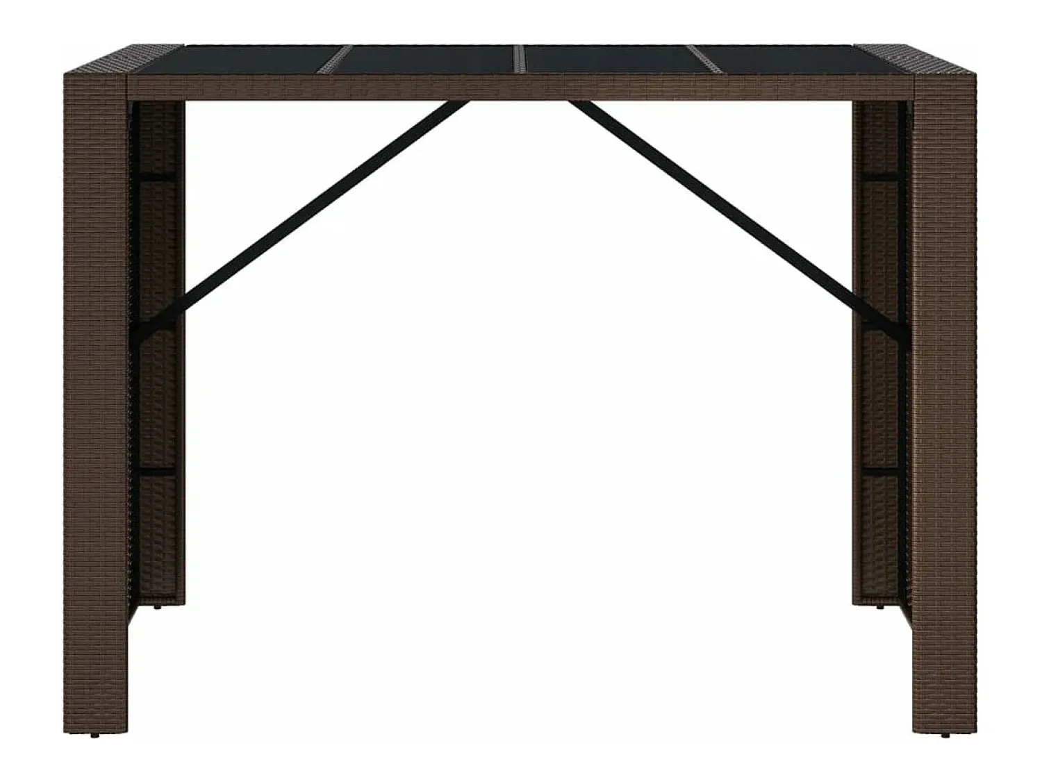 Móvel De Bar* Móvel de bar com tampo de vidro 145x80x110 cm vime PE PT744062 Castanho