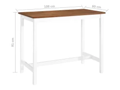 Móvel de bar em madeira maciça 108x60x91 cm PT725396^ Móvel De Bar