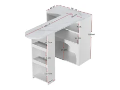 Online ModernLuxe Móvel de bar extensível 120 (+80)×40×100 cm - com espaço de descanso para animais - prateleiras abertas - Branco