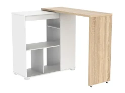 Móvel De Bar*Vente-unique Móvel de bar extensível - Branco e carvalho - SATURNE Natural claro / Branco