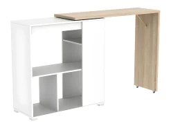 Móvel De Bar*Vente-unique Móvel de bar extensível - Branco e carvalho - SATURNE Natural claro / Branco