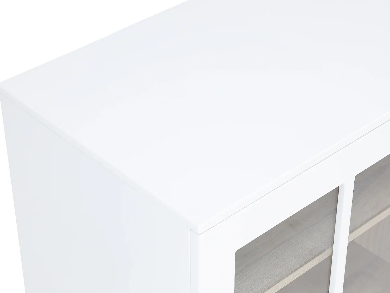 Móvel De Bar*Vente-unique Móvel de bar giratório com arrumação em MDF, vidro temperado branco e natural - ARAMETA Natural claro / Branco