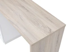 Móvel De Bar*Vente-unique Móvel de bar giratório com arrumação em MDF, vidro temperado branco e natural - ARAMETA Natural claro / Branco