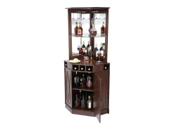 Móvel De Bar| Móvel de Bar Industrial SucceBuy, com Suporte para Copos de Licor e Copos, Móvel de Bar para Café em Madeira Rústica Autônomo para Sala de Estar, Bar em Casa Castanho