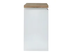 Móvel De Bar*Vente-unique Móvel de bar luminoso - MDF lacado a branco - LEDs - Branco e carvalho. HALO II Natural claro / Branco