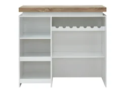 Móvel De Bar*Vente-unique Móvel de bar luminoso - MDF lacado a branco - LEDs - Branco e carvalho. HALO II Natural claro / Branco