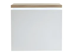 Móvel De Bar*Vente-unique Móvel de bar luminoso - MDF lacado a branco - LEDs - Branco e carvalho. HALO II Natural claro / Branco