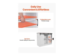 Móvel De Bar| Móvel de Bar para Café SucceBuy, 106 x 40 x 81,5 cm, com 3 Níveis com Portas de Celeiro Branco