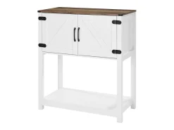 Móvel De Bar* Móvel de Bar para Café SucceBuy, 80 x 35 x 88 cm, 3 Níveis com Portas Magnéticas Branco