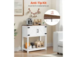 Móvel De Bar* Móvel de Bar para Café SucceBuy, 80 x 35 x 88 cm, 3 Níveis com Portas Magnéticas Branco