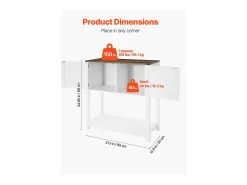 Móvel De Bar* Móvel de Bar para Café SucceBuy, 80 x 35 x 88 cm, 3 Níveis com Portas Magnéticas Branco