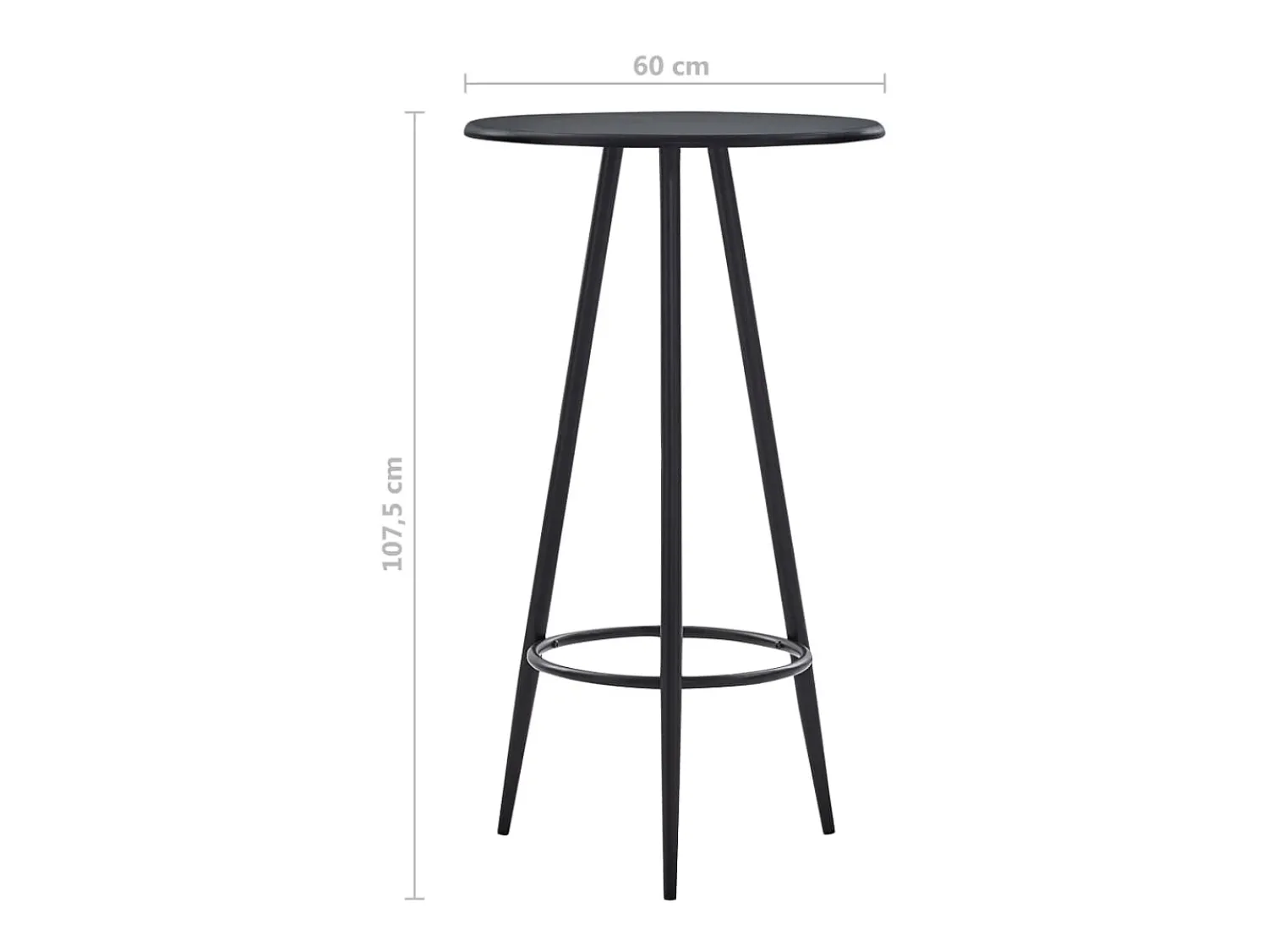 Móvel De Bar| Móvel de bar 60x107,5 cm MDF PT789549 Preto