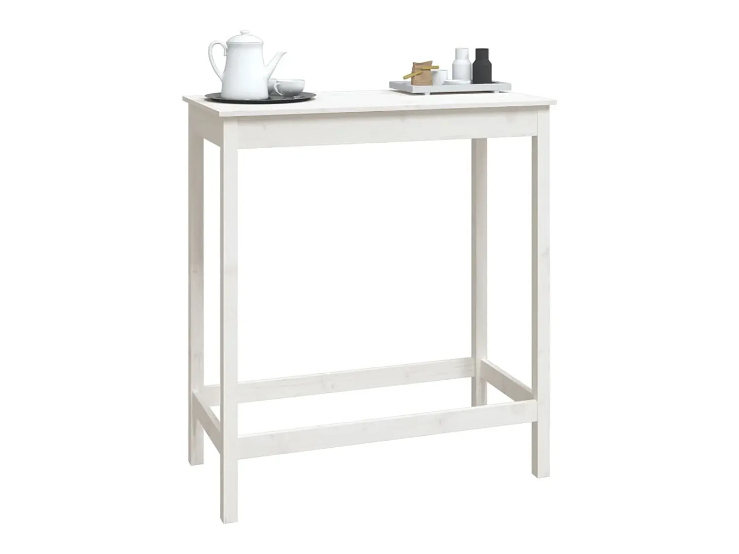 Móvel de bar 100x50x110 cm madeira de pinho maciça PT322790 Branco