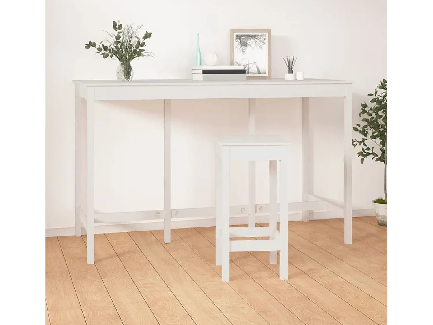 Outlet Móvel de bar 180x80x110 cm madeira de pinho maciça PT150678 Branco