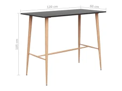 Móvel de bar 120x60x105 cm PT612491 Preto