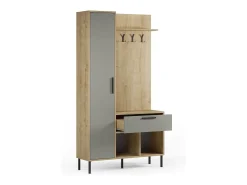 Móvel De Entrada|duehome Móvel de corredor Vesta com bengaleiro Cinzento