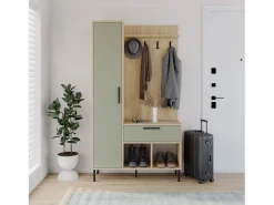 Móvel De Entrada|duehome Móvel de corredor Vesta com bengaleiro Cinzento