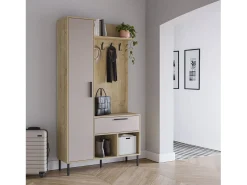 Móvel De Entrada*duehome Móvel de corredor Vesta com bengaleiro Cinzento