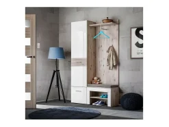 Meublorama Móvel de entrada - ONYX 5 - Cores carvalho e branco^ Móvel De Entrada