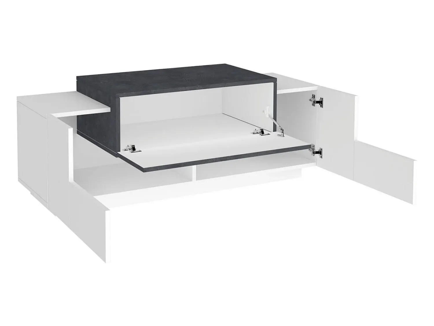 Móvel De Entrada*Dmora Móvel de entrada Djallo, entrada multifuncional moderna, armário polivalente para hall de entrada, 100% Fabricado na Itália, 120x45h46 cm, brilhante e ardóia Branco